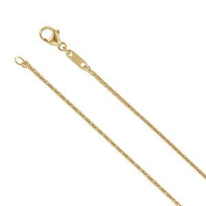 18k Yellow Gold 1.2mm Solid Wheat Chain Necklace, 20 Inch